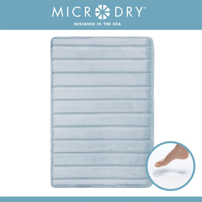 17x24 CharcoalInfused Memory Foam Bath Mat with GripTex SkidResistant Base MICRODRY Extra