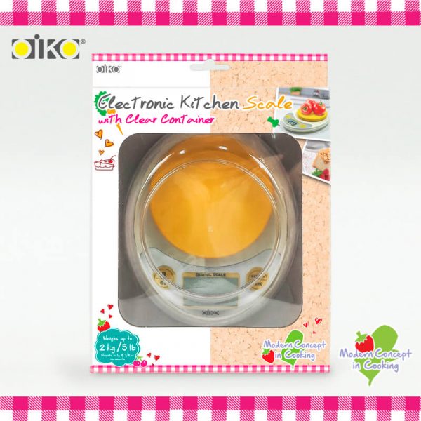 OiKO 雞蛋造型 廚房用 2KG 電子秤 附透明盛載器皿 KB-1022-C