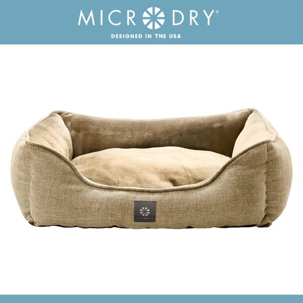 linen square pet bed