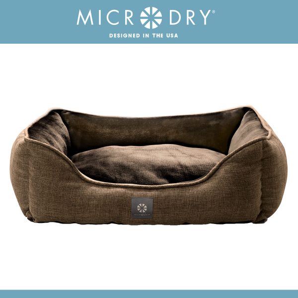 brown square pet bed