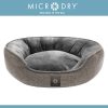 grey round pet bed