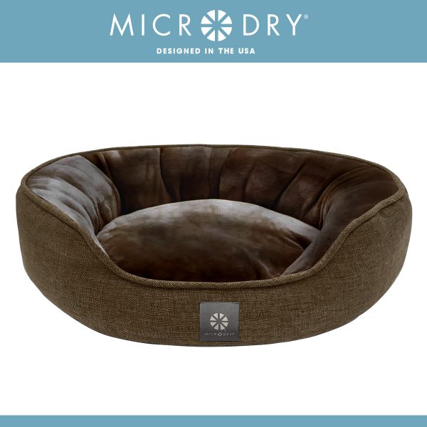 brown round pet bed